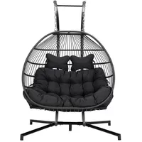 Home Deluxe Hängesessel Loma 2-Sitzer Schwarz