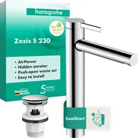 Hansgrohe Zesis S 230 CoolStart für Aufsatzwaschtische, mit Push-Open
