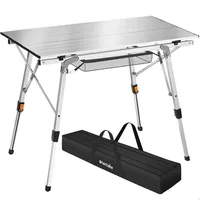 Tectake tectake® Campingtisch, faltbar, höhenverstellbar - silber