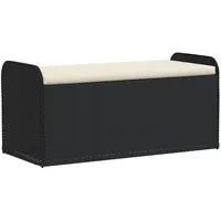 VidaXL Sitzbank mit Stauraum & Kissen Schwarz 115x51x52 cm