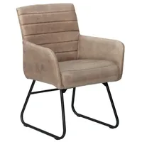 MASSIVMOEBEL24.DE Stuhl Echtleder 62x59x86 beige IRON Label #05