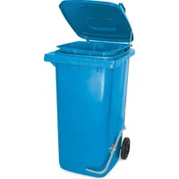 BRB-Lagertechnik Müllbehälter mit Fußpedal u. Klemmring, 80 Liter, blau,
