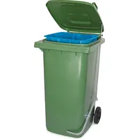 BRB-Lagertechnik Müllbehälter mit Fußpedal u. Klemmring, 120 Liter, grün,