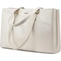 Luxuskollektion Laptoptasche Damen 15,6 Zoll Handtasche Lehrertasche Beige -