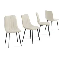 [en.casa] Esszimmerstuhl Elsern 4er Set Beige