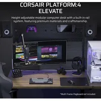Corsair Platform:4 Elevate-Schreibtisch, Holz in dunkler Walnussbeizung