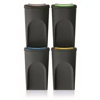Prosperplast Keden SORTI BOX Abfallbehälter 4x35l - schwarz Recycling