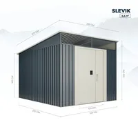 Hoggar Slevik Metallhaus 6,6m2 - 279x239x203cm. Gartenhaus