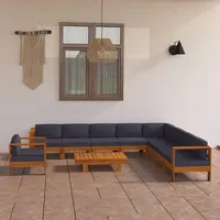 Faroom Gartenmöbel Set Holz Ecksofa Lounge Terrasse Balkon 10-tlg-Type-2
