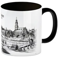 Speecheese Tübingen 1642 Kaffeebecher in schwarz historisches Design -