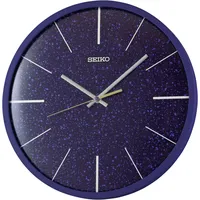 Seiko Wanduhr SEIKO, blau, Wanduhren, B/H/L: 4,5cm, Quarzuhr, durchlaufende