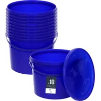 Benbow Eimer mit Deckel 10l Blau - lebensmittelecht, stabil,