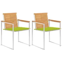 VidaXL Gartenstühle mit Kissen 2 Stk. Massivholz Teak und