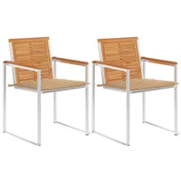 VidaXL Gartenstühle mit Kissen 2 Stk. Massivholz Akazie und