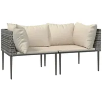 VidaXL Garten-Ecksofa mit Kissen grau
