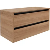 Fackelmann Waschtischunterschrank Vita 100,4cmx51,6 cmx46,5 cm Oak Griff Schwarz
