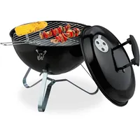 Relaxdays Kugelgrill, tragbar, Ø 37 cm, Picknickgrill für Garten