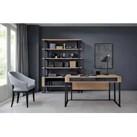 JV Möbel Arbeitszimmer Schreibtisch Einrichtung Komplett Büro, Bücherregal Büro
