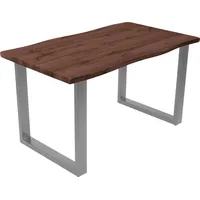 Sam Esstisch Baumkante Holz-Optik Nussbaum 120 x 80 U-Gestell