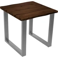 Sam Esstisch Baumkante Holz-Optik Nussbaum 80 x 80 U-Gestell