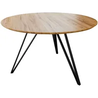 Möbelliebling Runder Esszimmertisch massiv Eiche Schweizer Kante 110 cm