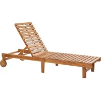 Beliani Gartenliege Akazienholz Heller Holzfarbton klappbar verstellbar Pietralunga