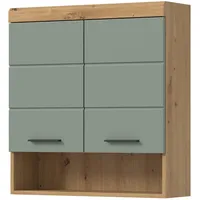Inn.furn Hängeschrank in Grün und Eiche 74 x 79