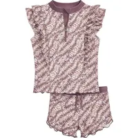 Playshoes Mädchen Zweiteiler Schwimmshirt-Set, Blümchen Lila, 86/92 - 86-92