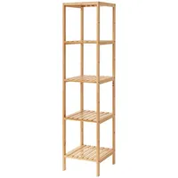 [en.casa] Badezimmerregal, Natur, Holz, Bambus 33x140x34 cm Badezimmer, Badezimmerregale,