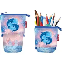 ROTH Schlampermäppchen Delfine blau/rosa