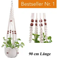 Bonn-Design Premium Makramee Blumenampel 90cm Innen Außen Garten Blumentopf