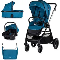 Chipolino Kombikinderwagen 3in1 Marbella Fußabdeckung Einlage i-Size Babyschale blau