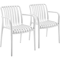 Tectake tectake® Gartenstühle, wetterfest und UV-beständig, rutschfeste Gummischoner, 54,5
