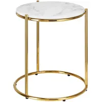 Tectake Beistelltisch Gold Marmor 43 x 50,5 cm