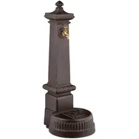Relaxdays Standbrunnen antik, mit Wasserhahn & Becken, HxBxT: 100x44,5x38
