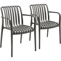 Tectake tectake® Gartenstühle, wetterfest und UV-beständig, rutschfeste Gummischoner, 54,5