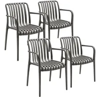 Tectake tectake® Gartenstühle, wetterfest und UV-beständig, rutschfeste Gummischoner, 54,5