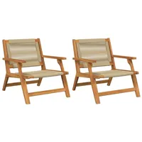 VidaXL Gartenstühle 2 Stück Beige 67x77x73 cm Massivholzakazie