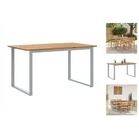 VidaXL Outdoor-Esstisch Grau 140x80x75 cm Stahl & Massivholz Akazie