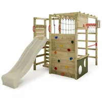 FATMOOSE Klettergerüst Spielturm ActionArena mit Schaukel, Gartenspielgerät mit Leiter