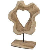 Formano dekoratives Dekoobjekt Figur Herz auf Fuß 30x50cm Teak