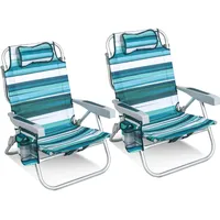 HOMECALL Klappstuhl Strandstuhl Leicht 5-fach verstellbare Rückenlehne, bis 136KG,
