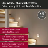Paulmann 80002 LED Wandeinbauleuchte Tsaro eckig 80x36mm 1W 80lm