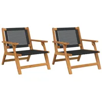 VidaXL Gartenstühle 2 Stück Schwarz 76x67x73,5 cm Massivholz Akazie