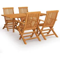 VidaXL Teak Massiv Gartenmöbel Set 5-TLG. Sitzgruppe