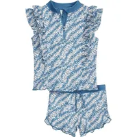Playshoes Mädchen Zweiteiler Schwimmshirt-Set, Blümchen Petrol, 86/92 - 86-92