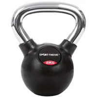 Sport-Thieme Kettlebell Gummiert mit glattem Chrom-Griff 6 kg Gewichtheben