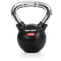 Sport-Thieme Kettlebell Gummiert mit gerändeltem Chrom-Griff 4 kg schwarz