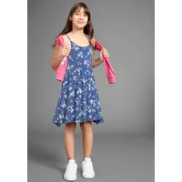 Kidsworld Jerseykleid in blau geblümt), | Gr.: 128/134