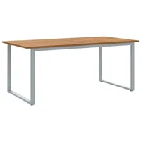 VidaXL Outdoor-Esstisch Grau 180x90x75 cm Stahl & Massivholz Akazie